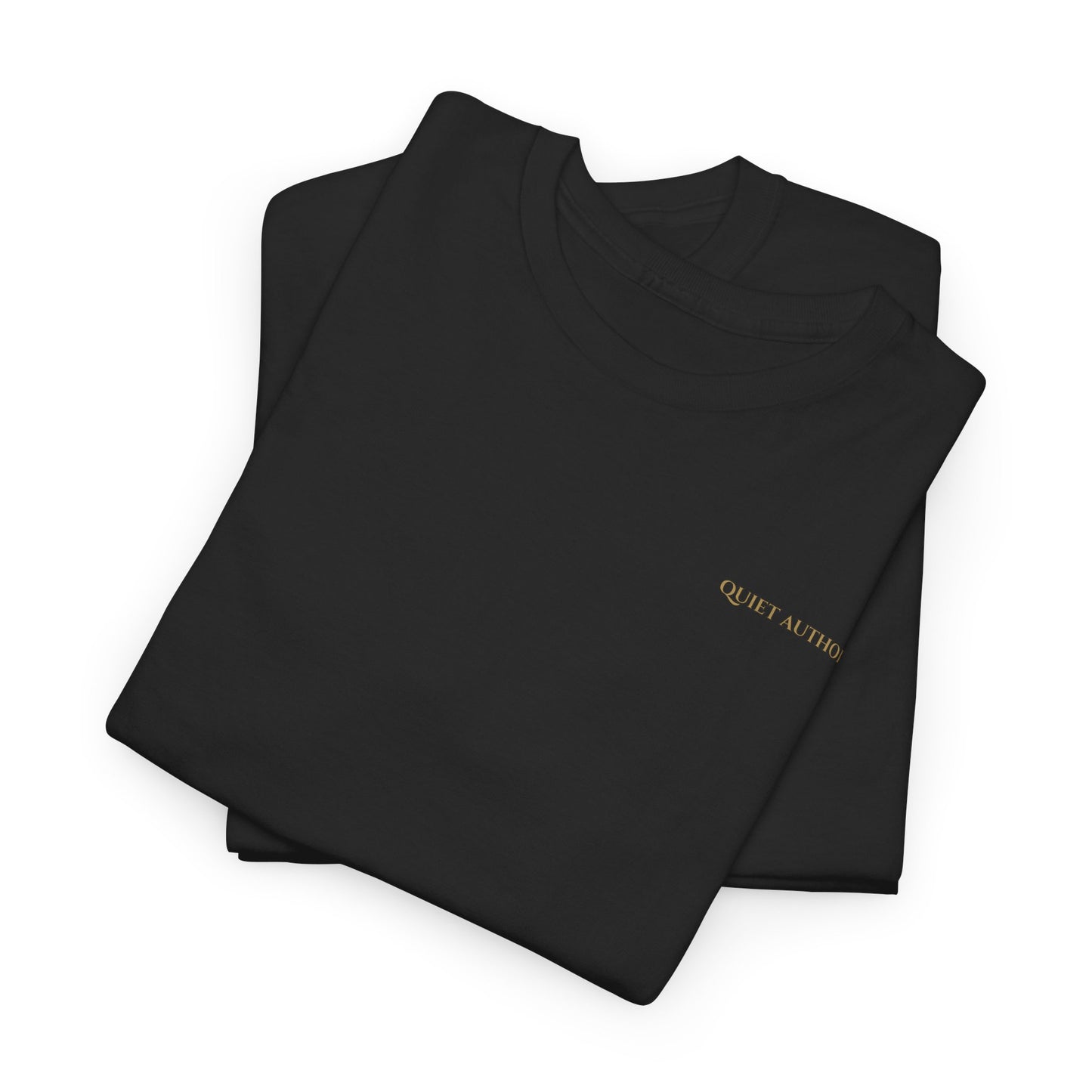 Quiet Authority Minimalist Logo Tee — Black Crewneck T-Shirt