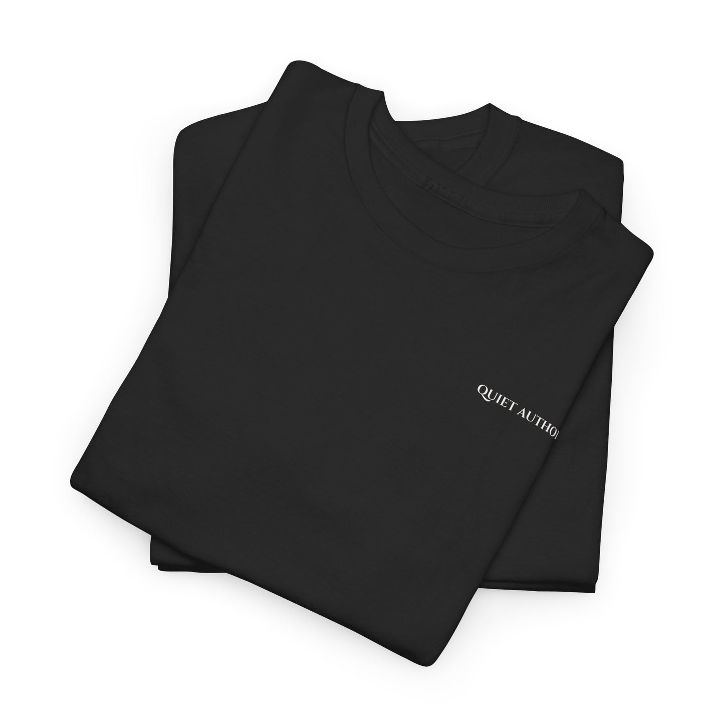 Quiet Authority Minimalist Logo Tee — Black Crewneck T-Shirt